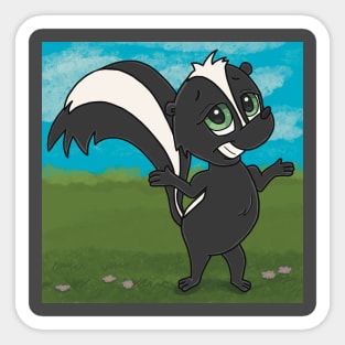 Skunk on grass Sticker